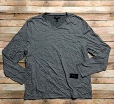 Alfani Mens Long Sleeve V Neck Black Sweater XL