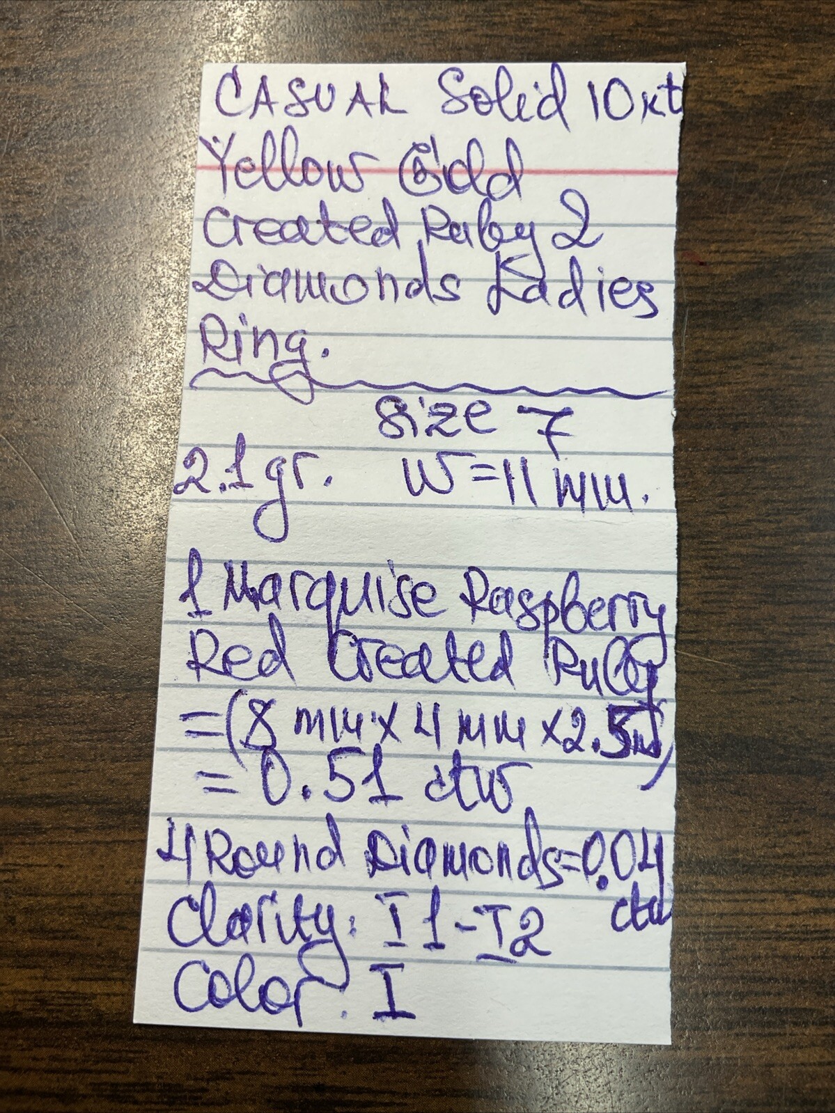 CASUAL Solid 10K Yellow Gold Created Ruby & Diamo… - image 22