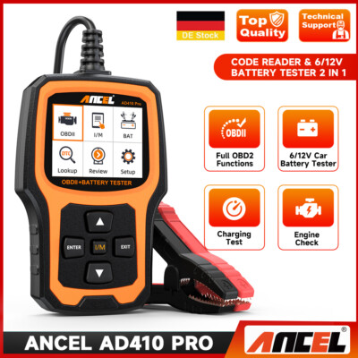 ANCEL AD410 PRO OBD2 KFZ Diagnosegerät Auto Batterieprüfer Fehlerauslesegerät