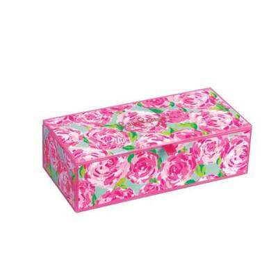 LILLY PULITZER Small Glass STORAGE BOX- FIRST IMPRESSION NIB trinket holder