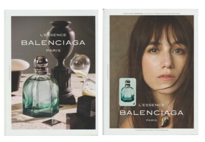Hochglanzpapier Werbung + Patch - L'Essence de Balenciaga beidseitig