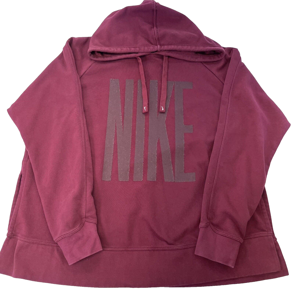 Nike Hoodie Womens L Red Drifit Get Fit Sparkle Training Pullover