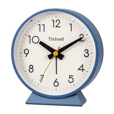 4.5" Battery Operated Analog Alarm Clock Small Silent Bedside Desk Clock With Ni