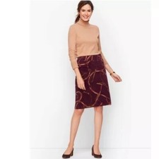 Talbots Corduroy Mini Skirt Equestrian Horsebit Womens Petite NWT
