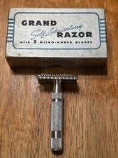 Grand Shave King Self-Lubricating Safety Razor DE Vintage Old