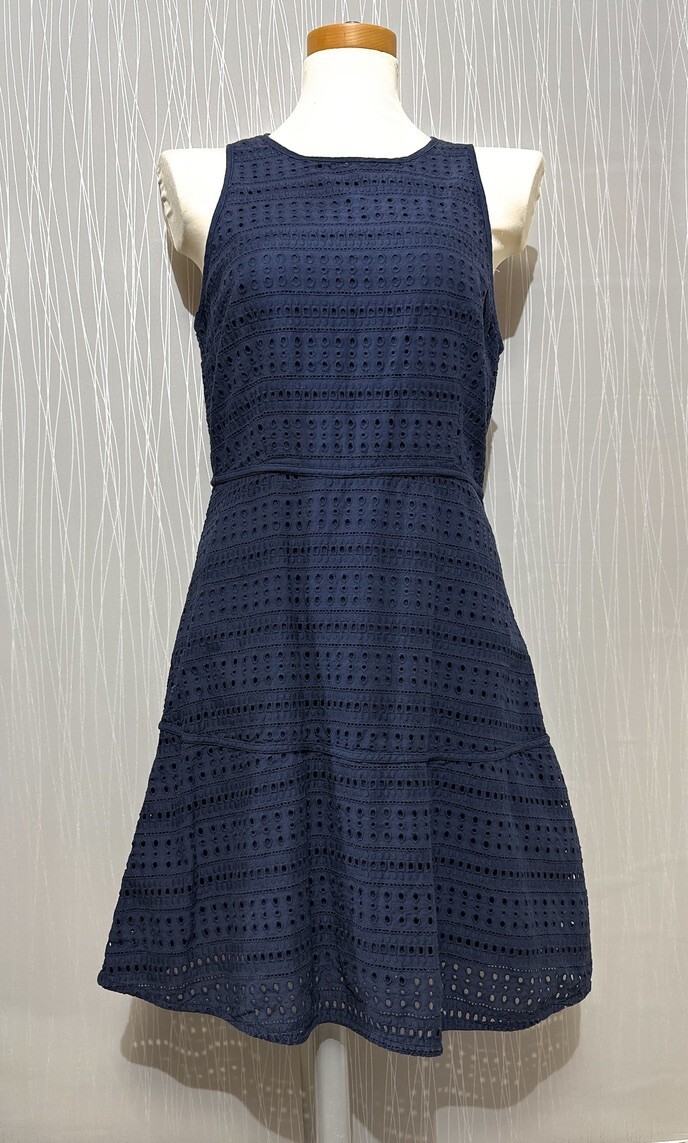 GAP Women's Dress Navy Blue Eyelet Spring/Summer Casual Workwear 100%  Cotton 8 | eBay