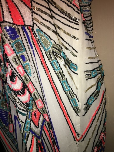 PARKER LADIES BEADED MULTI-COLORED DRESS SIZE SMALL NEW. - Picture 4 of 9