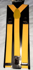 Suspenders Men Or Women Y-Shape Back Clip On Elastic Adjust Yellow 4 Color