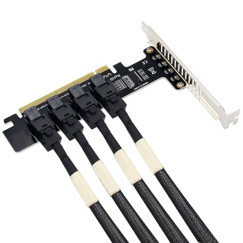 1* PCIe 4.0 Expansion Card 4*U.2 NVMe PCI-E X4/8/16 to SFF-8643 For Windows - Picture 8 of 13