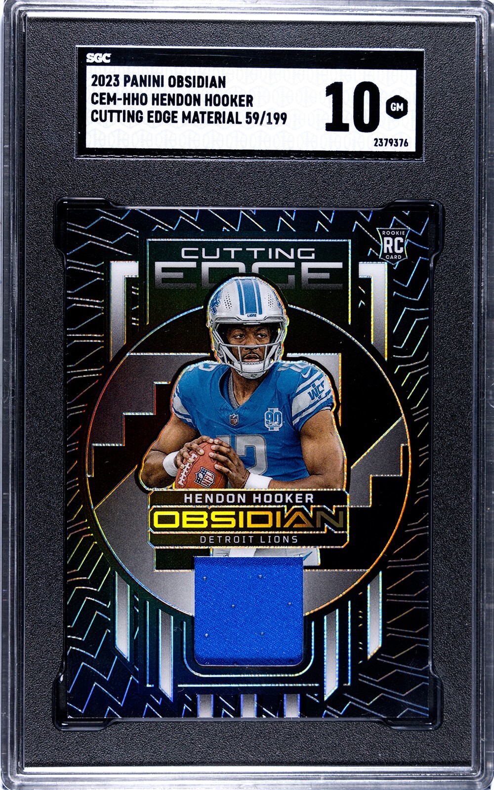 Hendon Hooker Panini Obsidian Cutting Edge Memorabilia #CEMHHO Electric Etch Orange