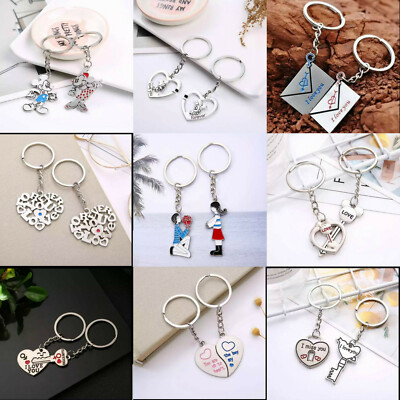 MUCOOS 2-Piece Doodle Matching Keychains For Couples - Cute Gift For Christmas, Birthday, Valentine's Day