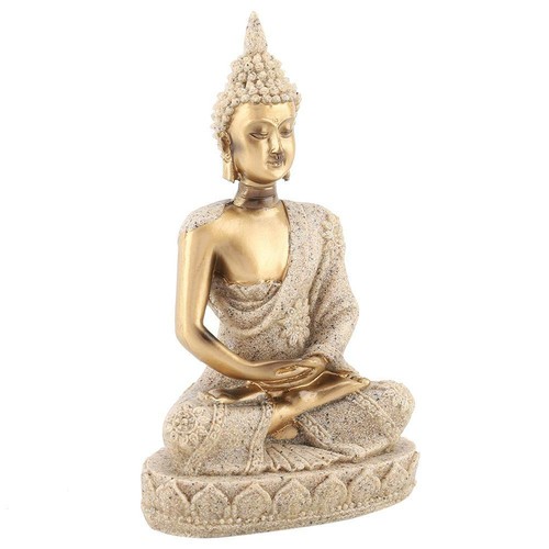 Large Sitting Buddha Garden Outdoor Indoor Carving Statue Gold Ornament Decor - Picture 13 of 16