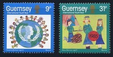 Guernsey: 1985 International Youth Year (316-317) MNH