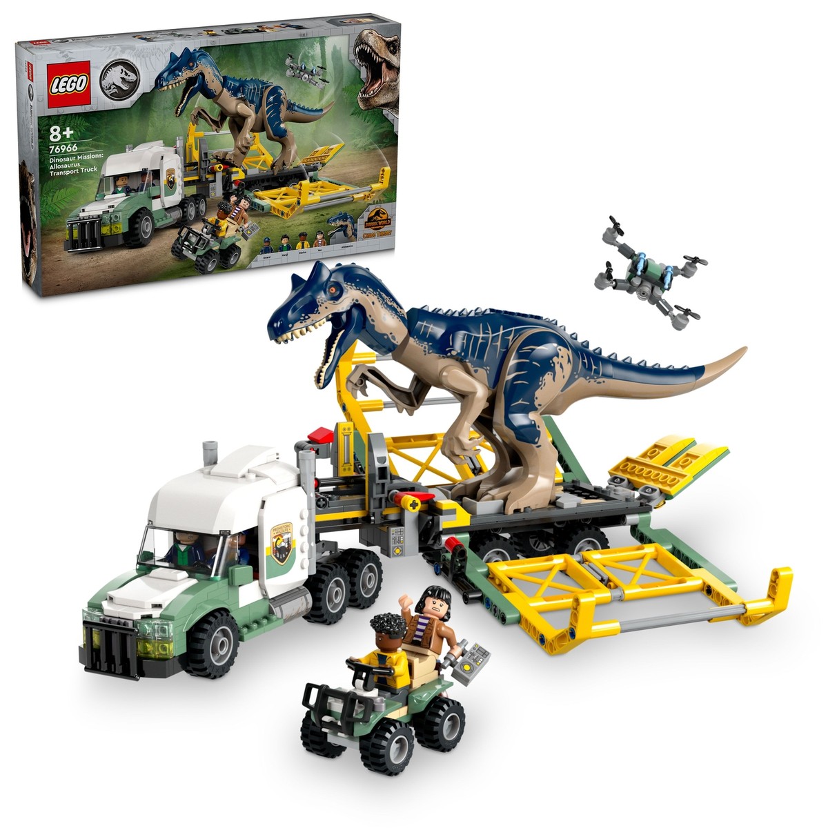 LEGO Jurassic World Chaos Theory Allosaurus Transport Truck 76966