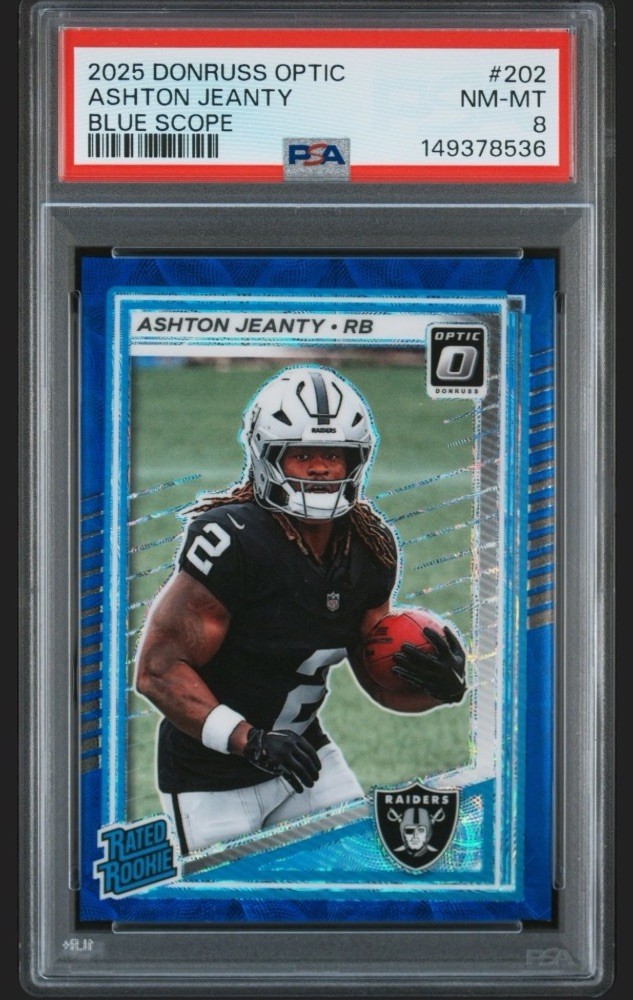 2025 Panini Donruss Optic - Rated Rookie Ashton Jeanty #202 Blue Scope Prizm...
