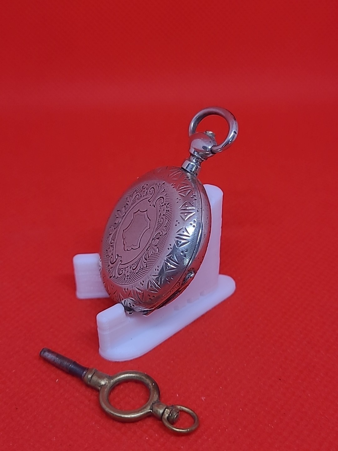 Very Nice Antique Solid Silver Collar Pocket Watc… - image 4