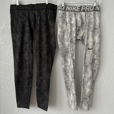 Mallas Nike Pro Para Hombres 2XL Gris Negro Hipercálidas Compresión Capa Base Entrenamiento