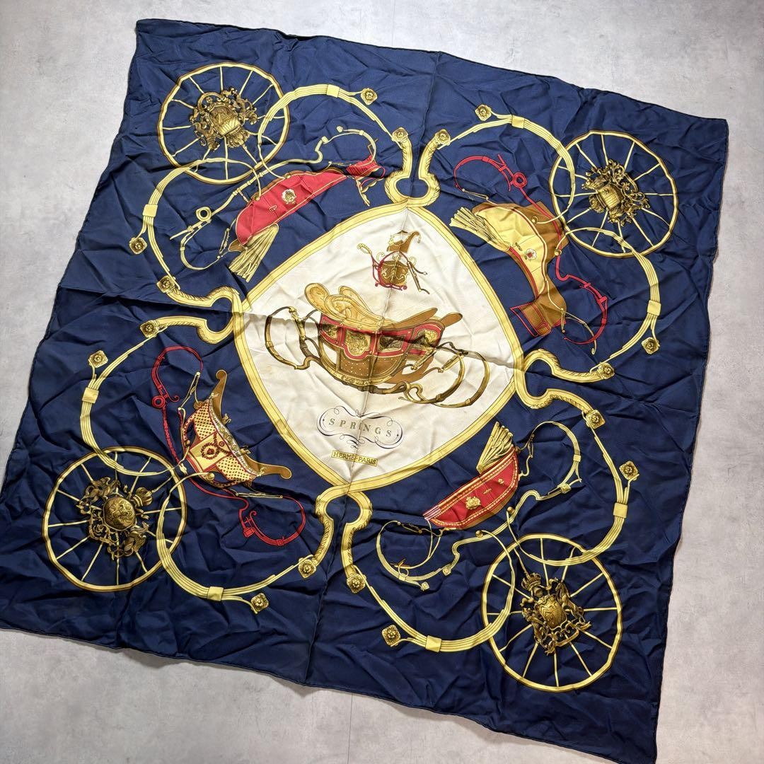 HERMES Carre 90 Silk 100% Scarf Multicolor Authentic G05171617