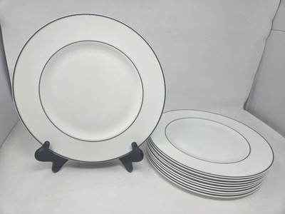 10 Wedgwood Vera Wang Blanc et Noir 10 3/4'' Dinner Plates