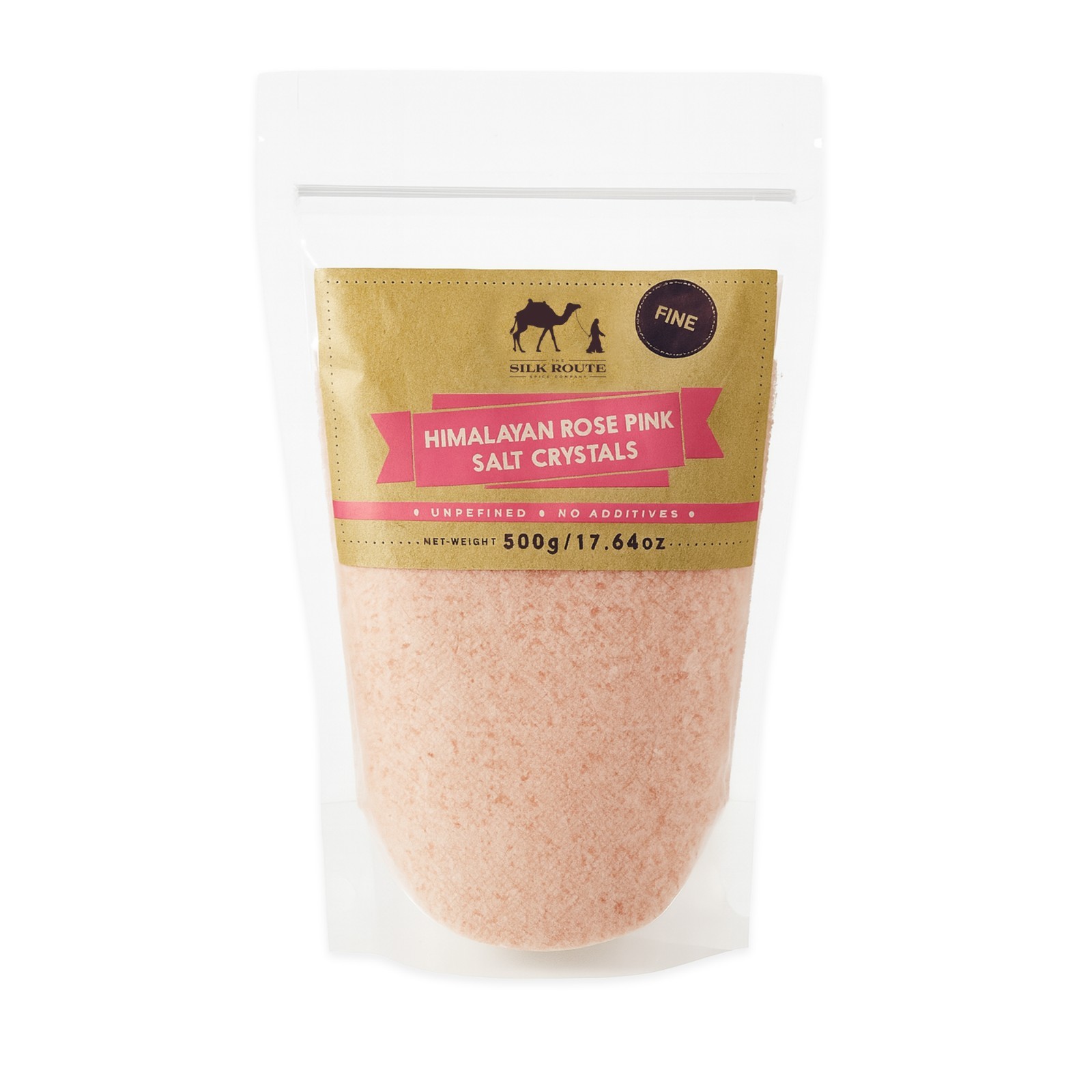 500g Fine Himalayan Rose Pink Salt Pouch by Silk Route Spice Company