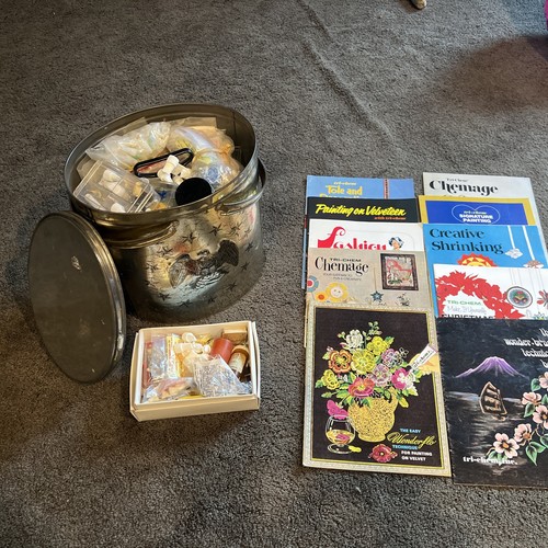 Vintage Tri Chem Metal Paint Craft Can Tin Lot Supplies