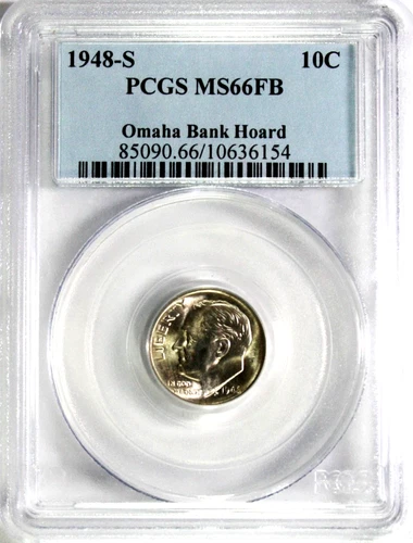 1948-S Roosevelt Dime PCGS MS66 FB #GA6-54 "90% Silver"