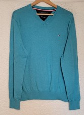 Tommy Hilfiger Sweater Size L Pima Soft Cotton Blend V-neck Pullover Women 1128