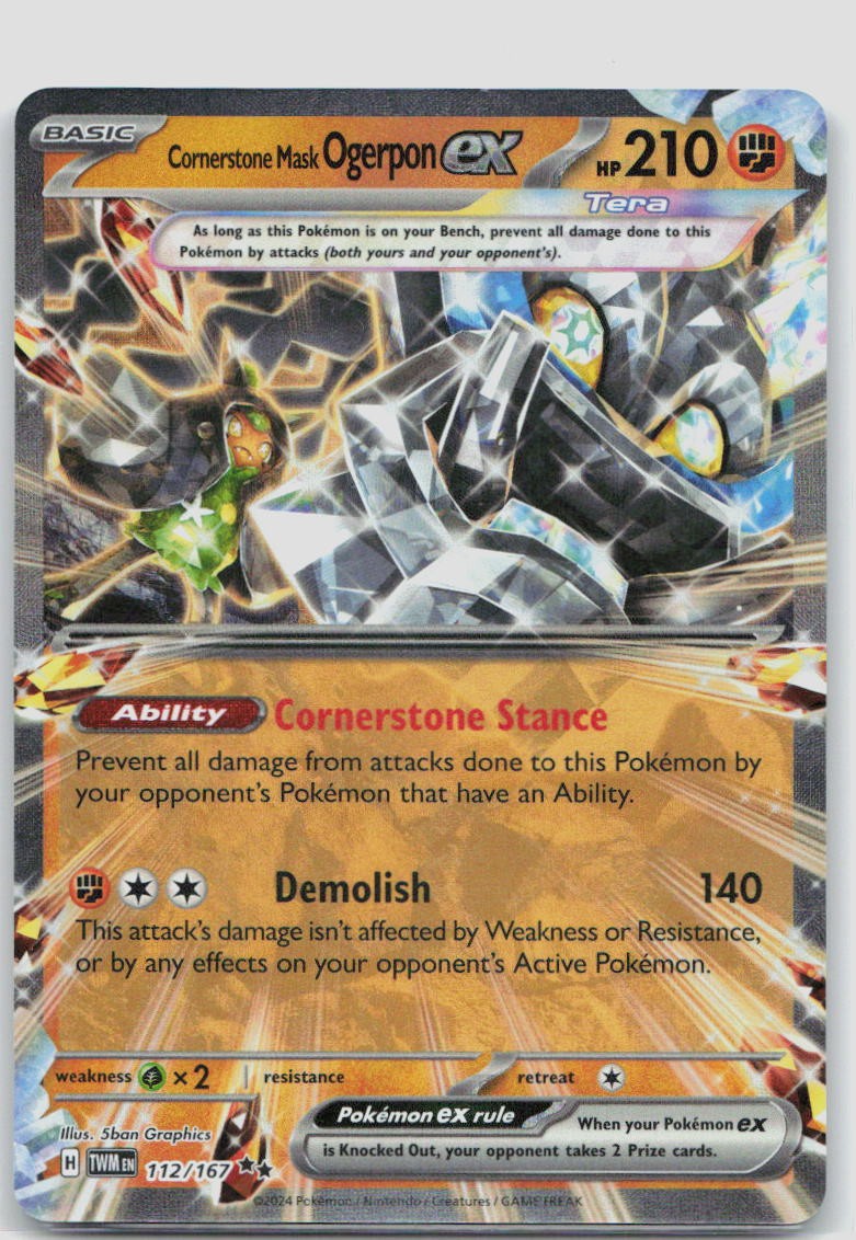 Cornerstone Mask Ogerpon ex 112/167 SV06: Twilight Masquerade Pokemon NM English