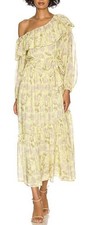 NEW ASTR THE LABEL Women’s Kaylani Floral Yellow Maxi Dress Off Shoulder Size XS