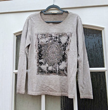 CORLEY Damen T-Shirt Grau Langarm Rundhals Je...