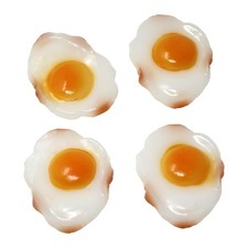 Honbay 4PCS Lifelike Artificial Fried Eggs PVC Resin Fake Food Medium, Yellow