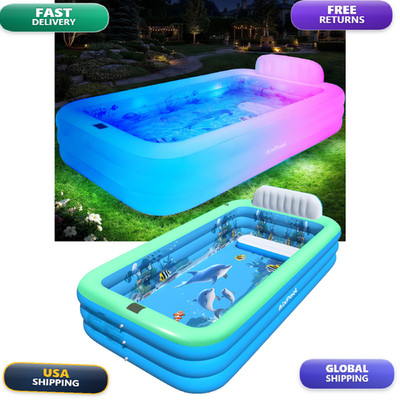 Aixpool Extra Large Inflatable Pool Lightsupgraded Solar Powered Blow Up Pool