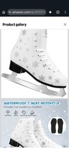 Women's Figure Skates, Size 6, With Snowflake Design White NEW 