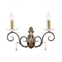 Braun Gold Klassisch Wandleuchte Leuchter 2X60W/E14 37X16X29 [Cm]