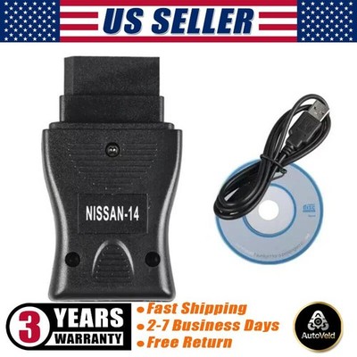 14 Pin For Nissan Consult Interface USB Car Diagnostic OBD Fault Code Cable Tool