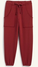 New Frank Eileen Cranberry Red Triple Fleece Eamon Joggers L
