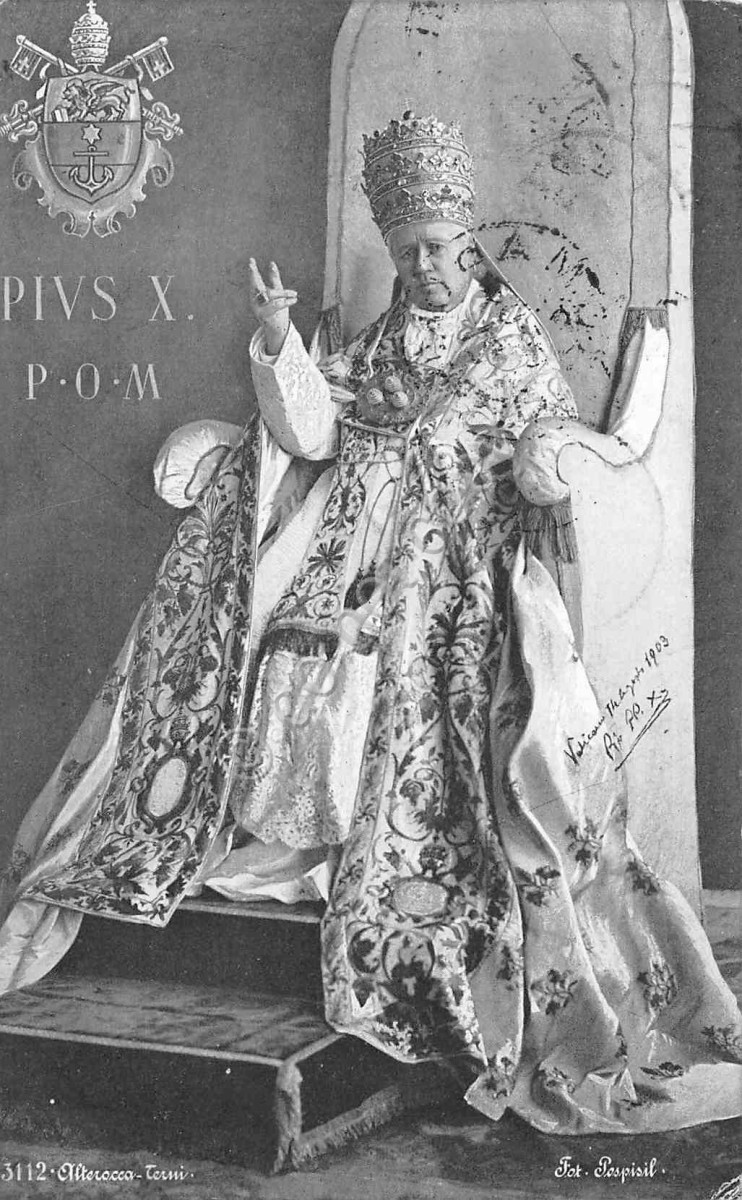 Cartolina Papa Pio X Alterocca 1908