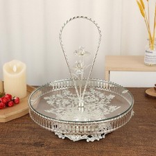 Obstschale mit Griff Vielseitig Einsetzbar Edles Silber f&uuml;r Hochzeit