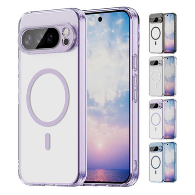 Magnetische Stoßfeste Hülle für Google Pixel 10 Pro XL 10A 9 Pro Klar PC + TPU Cover