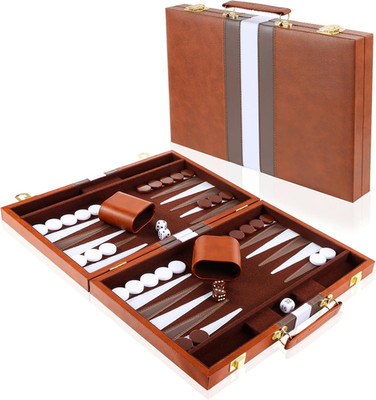 18 Zoll Backgammon Koffer Mit Komplettem Zubehör, Backgammon-Set Für 2 Spieler, 