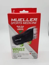 MUELLER "Green" Fitted Wrist Brace Right Hand ~ Small/Medium ~ Black ~NEW IN BOX