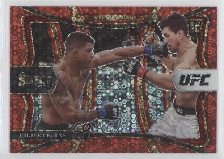 2021 Panini Select UFC Premier Level Red Disco Prizm /199 Gilbert Burns #139 3k8