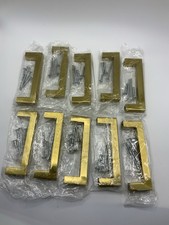 10PACK Kitchen Cabinet Drawer Square Gold Brushed Brass Handle Pull Zinc Alloy