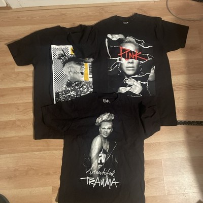 Pink Beautiful Trauma Tour Graphic T Shirt Black Concert Merch Large Lot Of 3