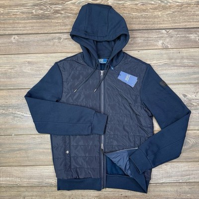 Polo Ralph Lauren Men's Hybrid Hooded Jacket Water Repellent Navy