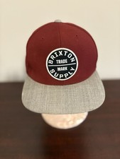 Brixton Trademark Supply Baseball Cap Embroidered Snapback Maroon Gray As Is