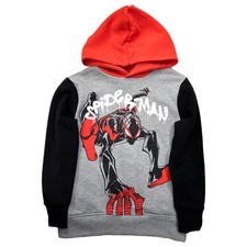 Boys Gray Pullover Spider-Man Spiderman Hoodie Hooded Sweatshirt