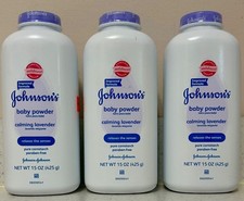 Johnson  s Baby Powder Calming Lavender  chamomile 15oz Lot Of 3