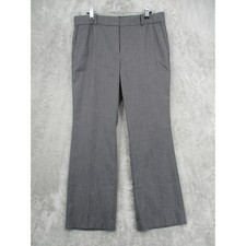 Ann Taylor Pants Women 12 Ann Fit Wide Leg Office Career Pockets Stretch Gray