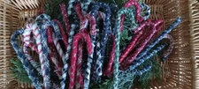 Primitive HOMESPUN Candy Canes Bowl Filler Ornaments Christmas 32 pcs. wholesale